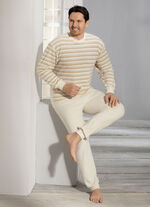 G&ouml;tting pyjama van badstof-stretch, V-hals en manchetten 