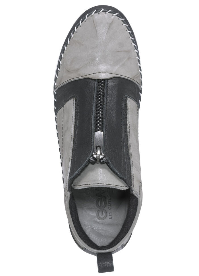 Gemini gekreukt mocassin laarsje GRIJS-ZWART