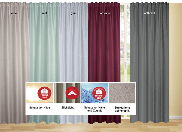 Ondoorzichtige verduisterende sjaal in gestructureerde linnenlook GRIJS