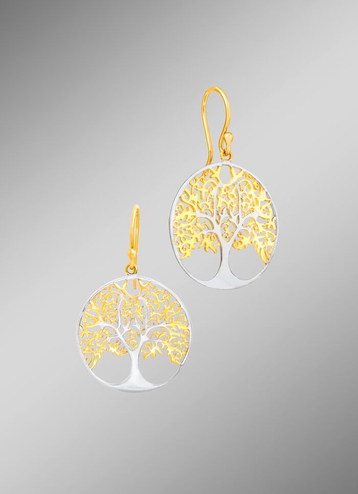 Zilveren levensboom oorbellen 