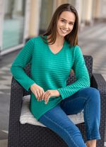 Trui met structuurstrepen OPAAL-JADE GROEN