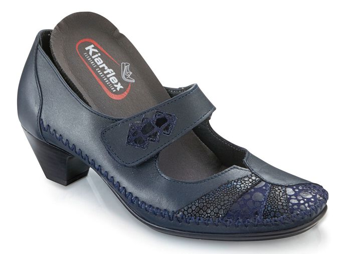 Mocassin draver met reli&euml;f inzetstukken DONKERBLAUW