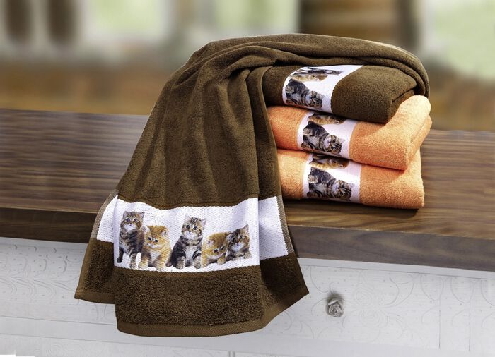 Set badhanddoeken met jacquard-boorden 