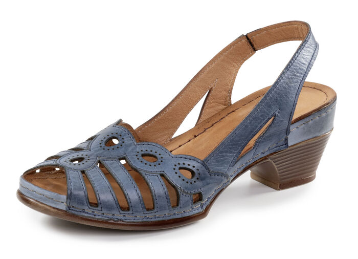 Gemini, klassieke damessandalen, breedte G, gemaakt van leer JEANS