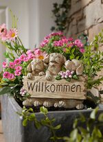 Welkom met honden of katten gemaakt van polyresin 