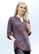 Overhemdtuniek met decoratieve plooien 