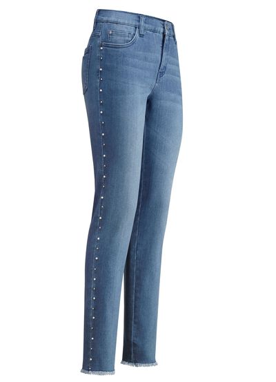 Elegante jeans met leuke decoratieve kralen 