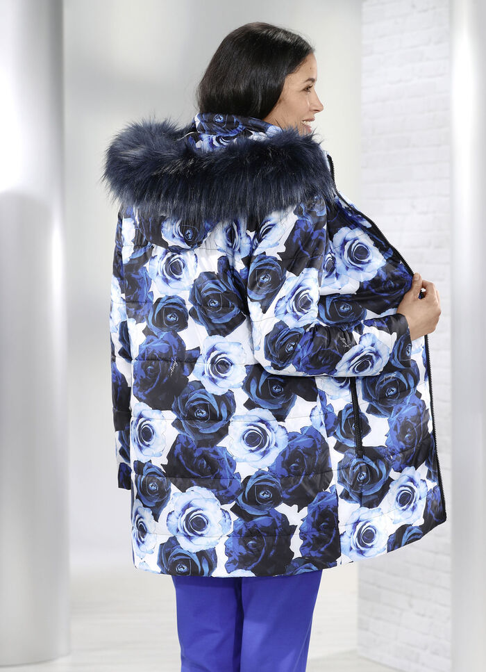 Jas met decoratief rozendessin 