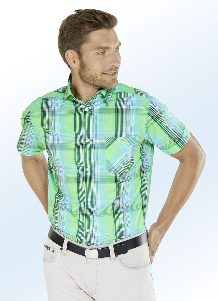 Geruit overhemd met borstzakje 