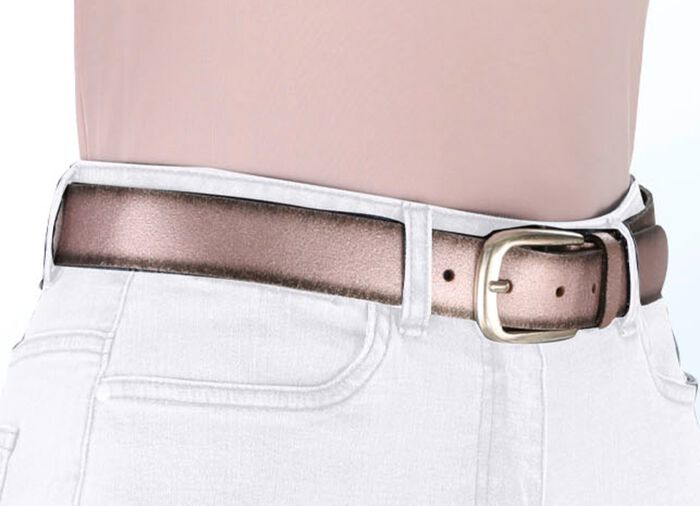 Modieuze leren riem OUDROZE