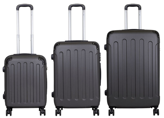 3-delige rode kofferset ANTRACIET