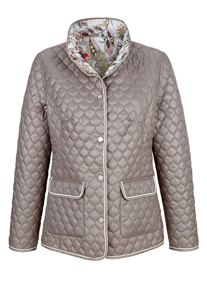 Omkeerbaar jack met grafisch doorgestikt patroon 