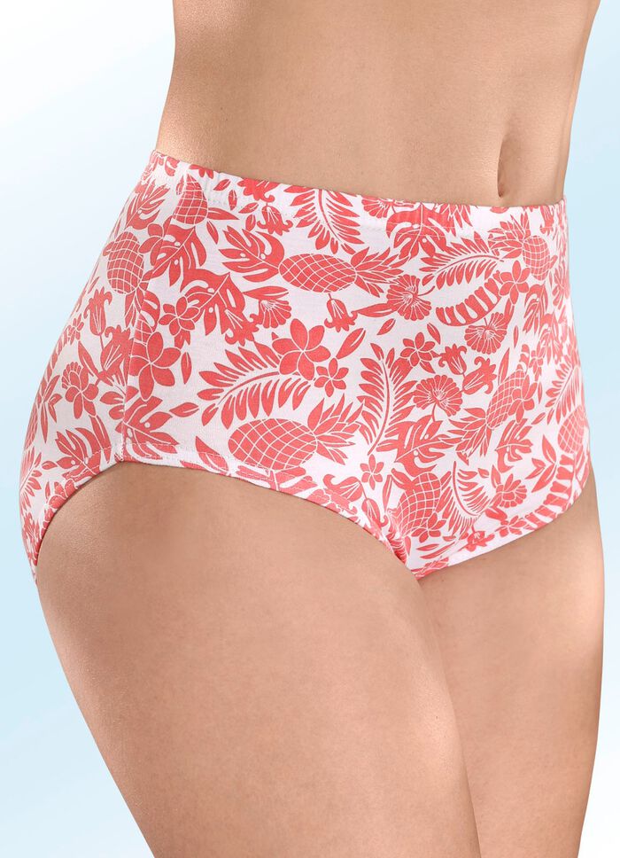 Set van vijf slips met een gedrukt ontwerp 