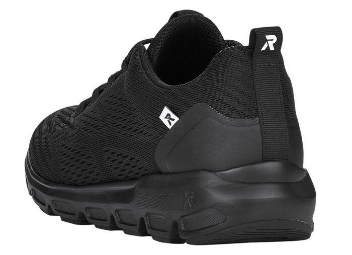 Rieker sneakers met elastische decoratieve vetersluiting ZWART