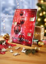 Adventskalender met echte houten figuren 