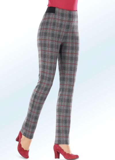 Broek met hip ruitdessin 