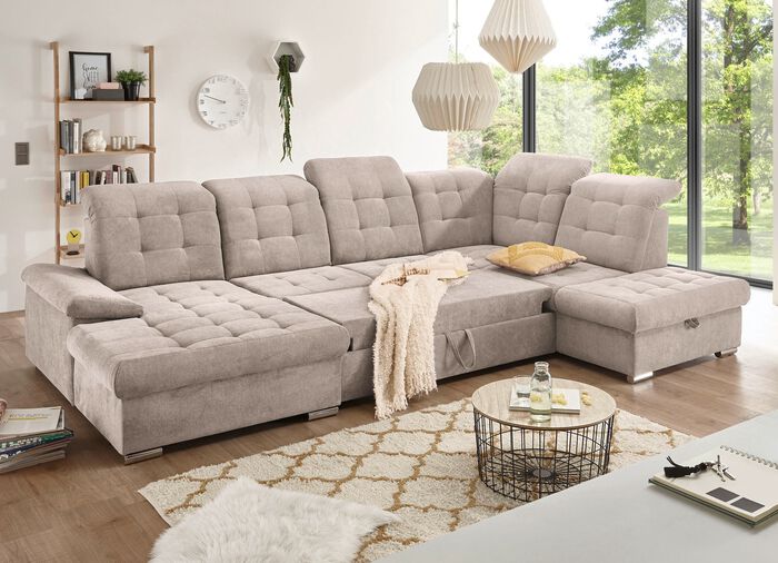 Woongedeelte met functie en bedstee BEIGE