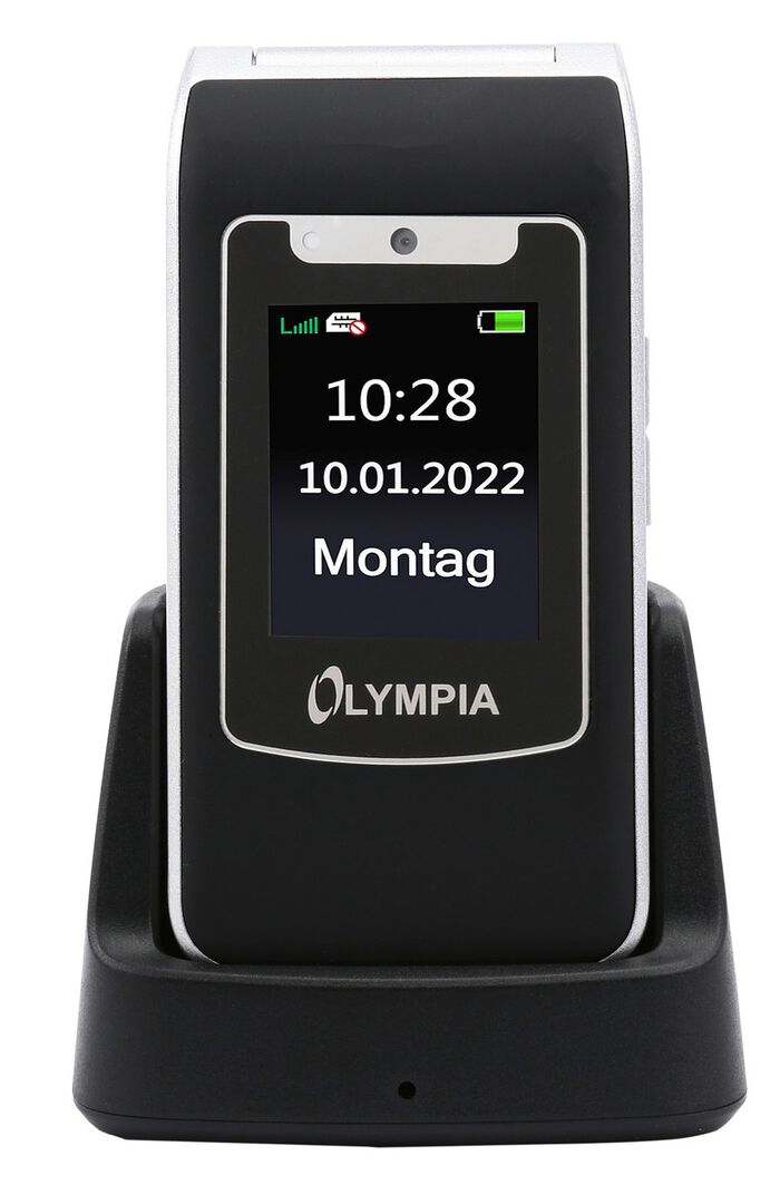 Olympia Style Duo klaptelefoon met extra groot lettertype ZWART