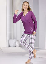 Twee-pack pyjama&#39;s met lange mouwen en knoopsluiting 
