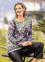 Shirt met felgekleurde inkjetprint 