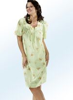 Nachthemd met korte mouwen en knoopsluiting LIMOENABRIKOOS