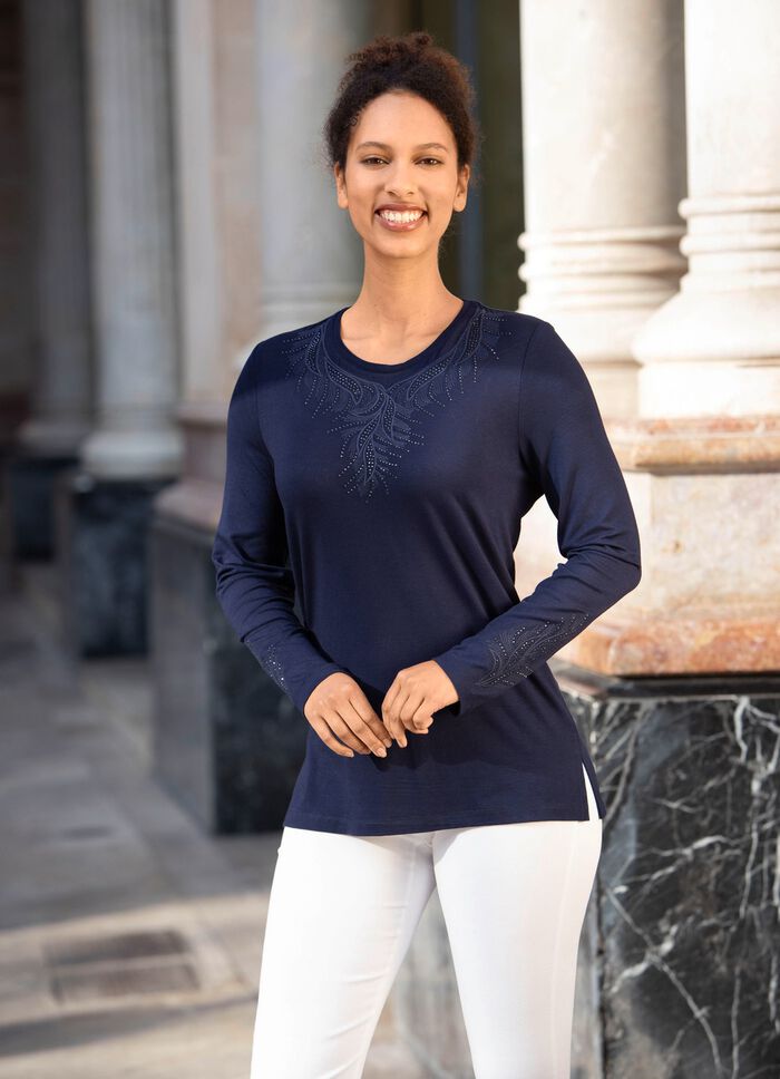 Overhemdtuniek met ton-sur-ton borduursel 