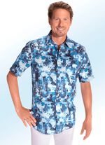 Bedrukt overhemd met borstzak BLAUW-WIT