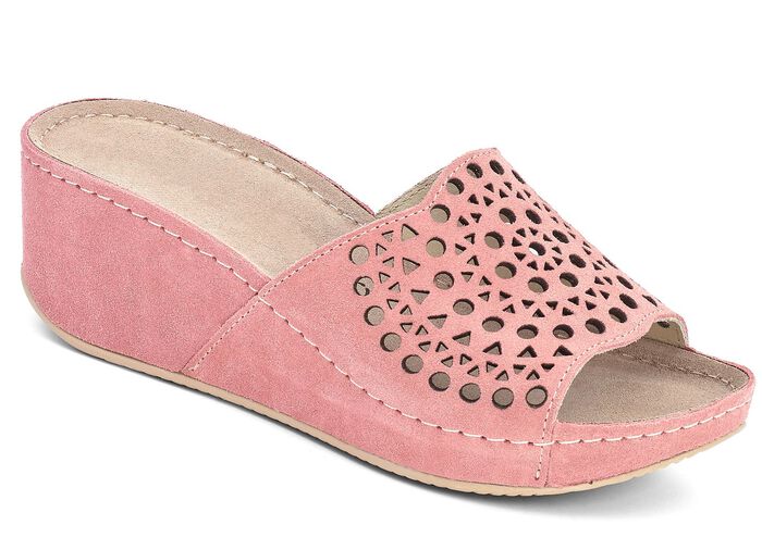 Luchtig sandaaltje in 3 kleuren, breedte G ZALMROZE