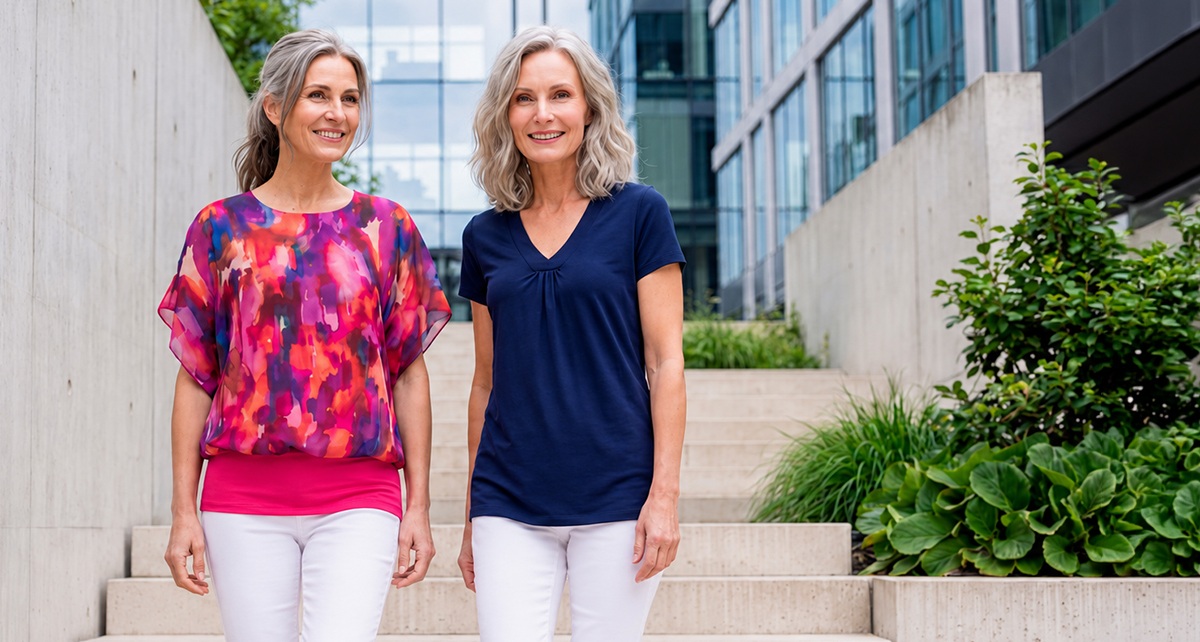 Kleding die grijs haar flatteert
