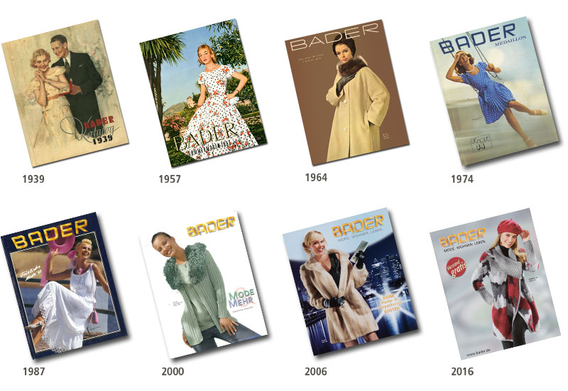 Historisch overzicht van BADER-catalogustitels van 1939 tot 2016.