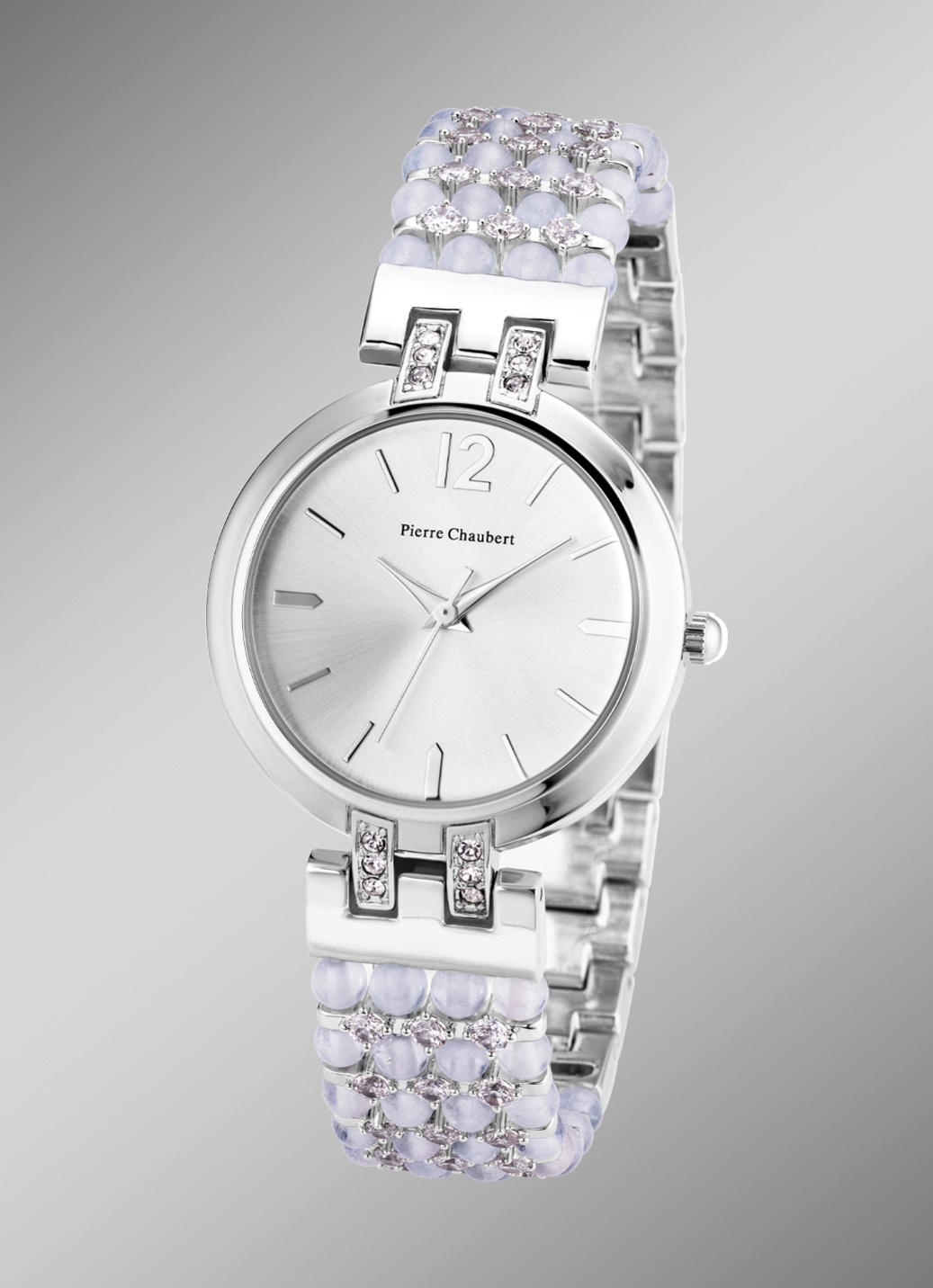 Pools quartz dameshorloge met metalen bandkast - | MONA